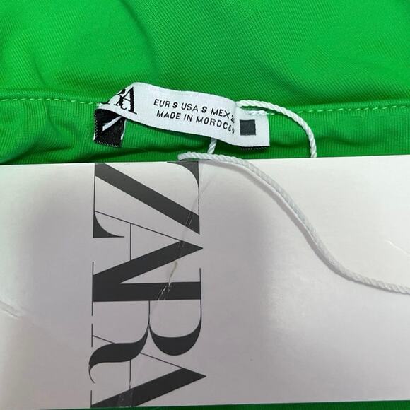 NEW Zara Green Scoop Neck Stretch Spaghetti Strap Cami Tank Bodysuit Top Size S - Picture 4 of 5